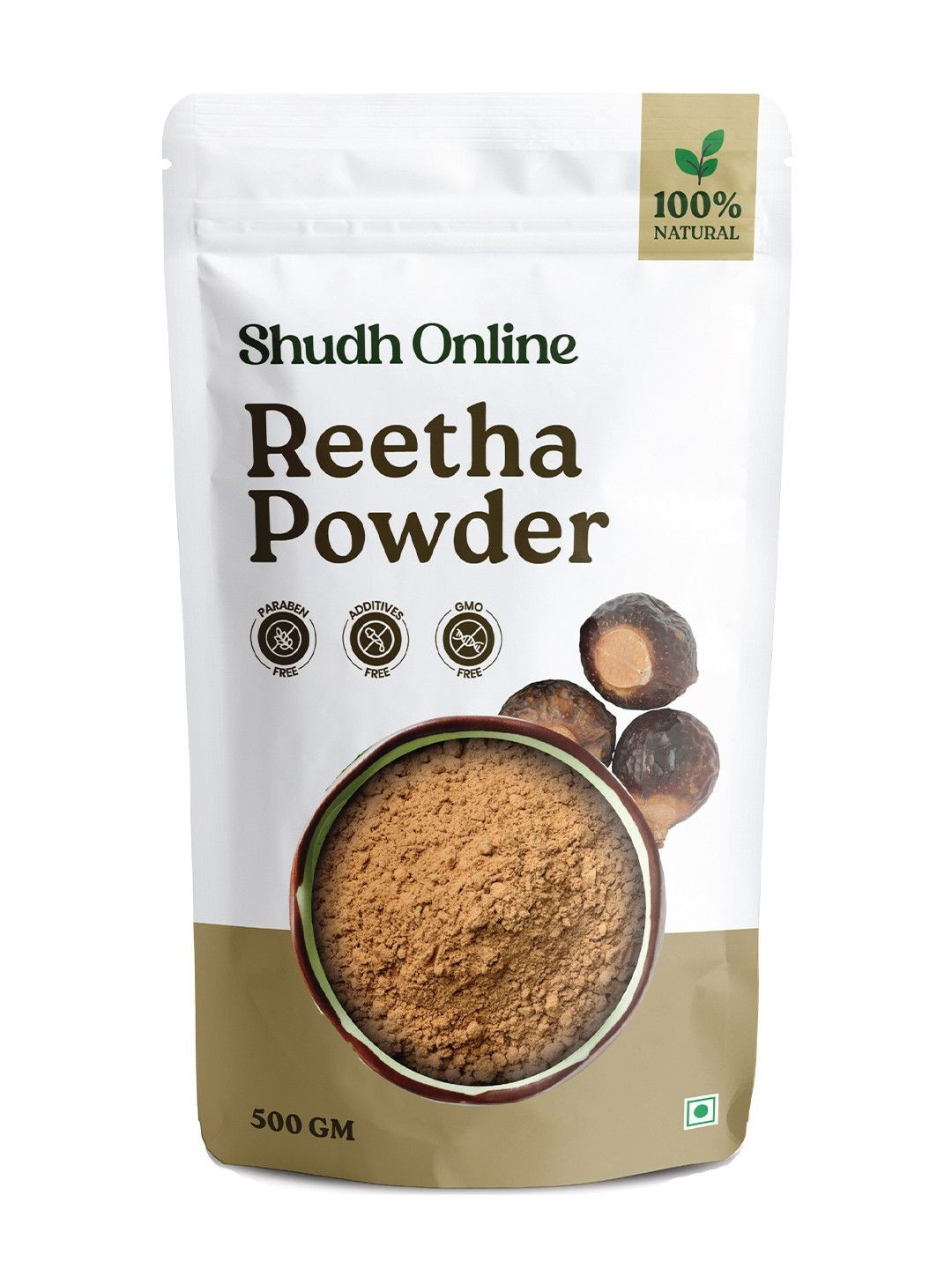 Shudh Online Reetha Powder For Hair Strengthening & Skin Care - 500 g
