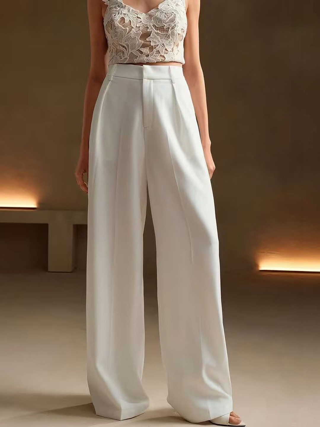 dolsia Women High-Rise Easy Wash Pleated Trousers
