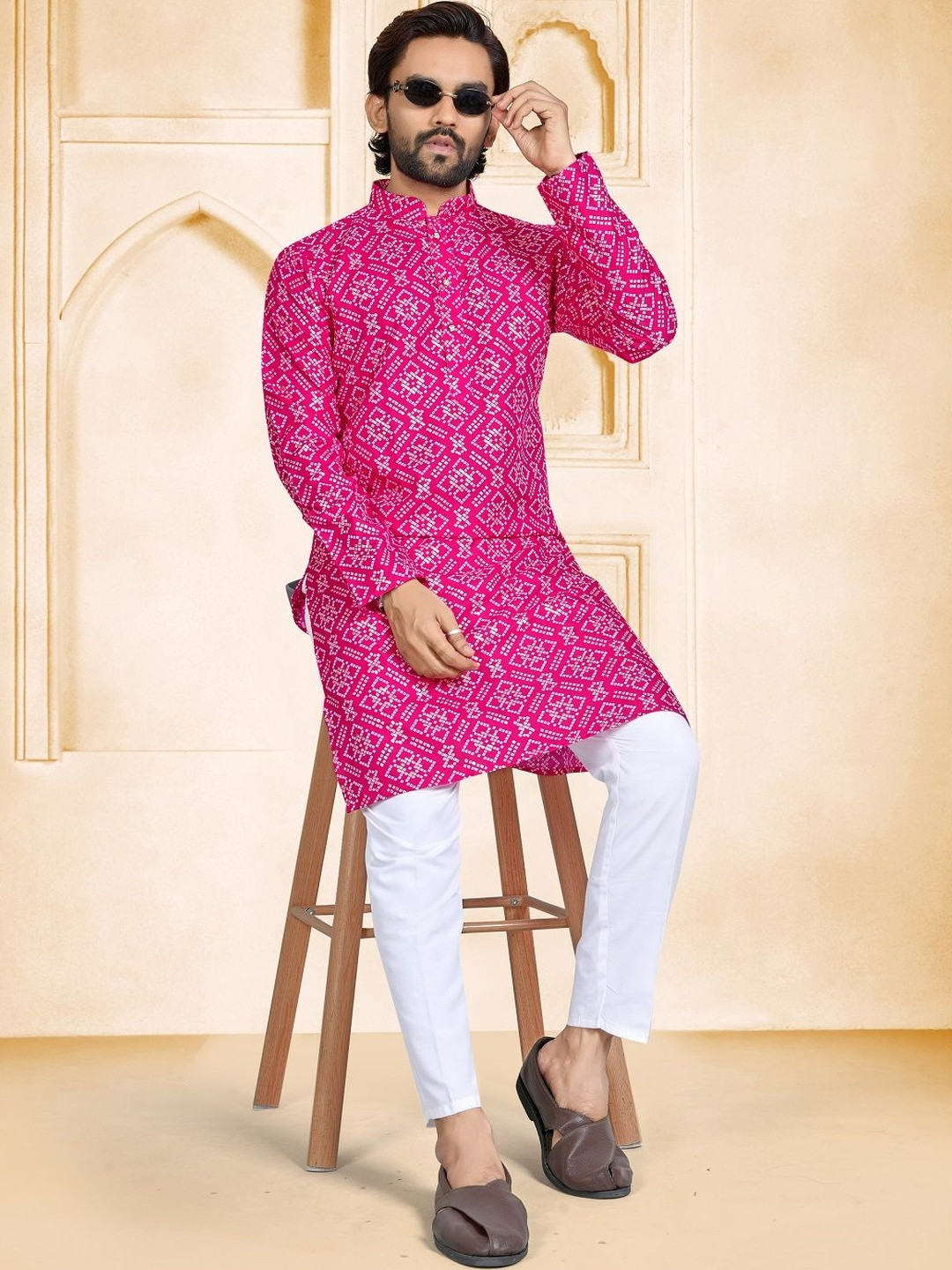 ELYXAROSE Men Ethnic Motifs Printed Kurta