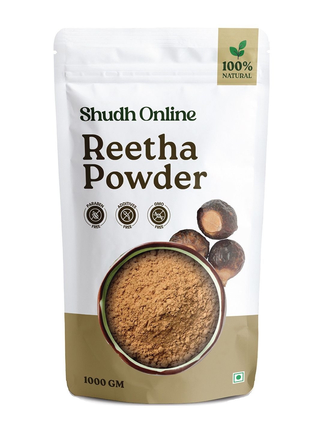Shudh Online Reetha Powder For Hair Strengthening & Skin Care - 1kg