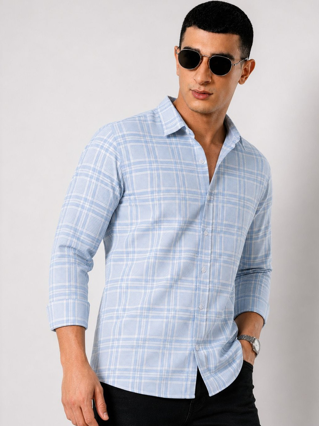 HKV FASHION Men Comfort Checked Casual Shirt