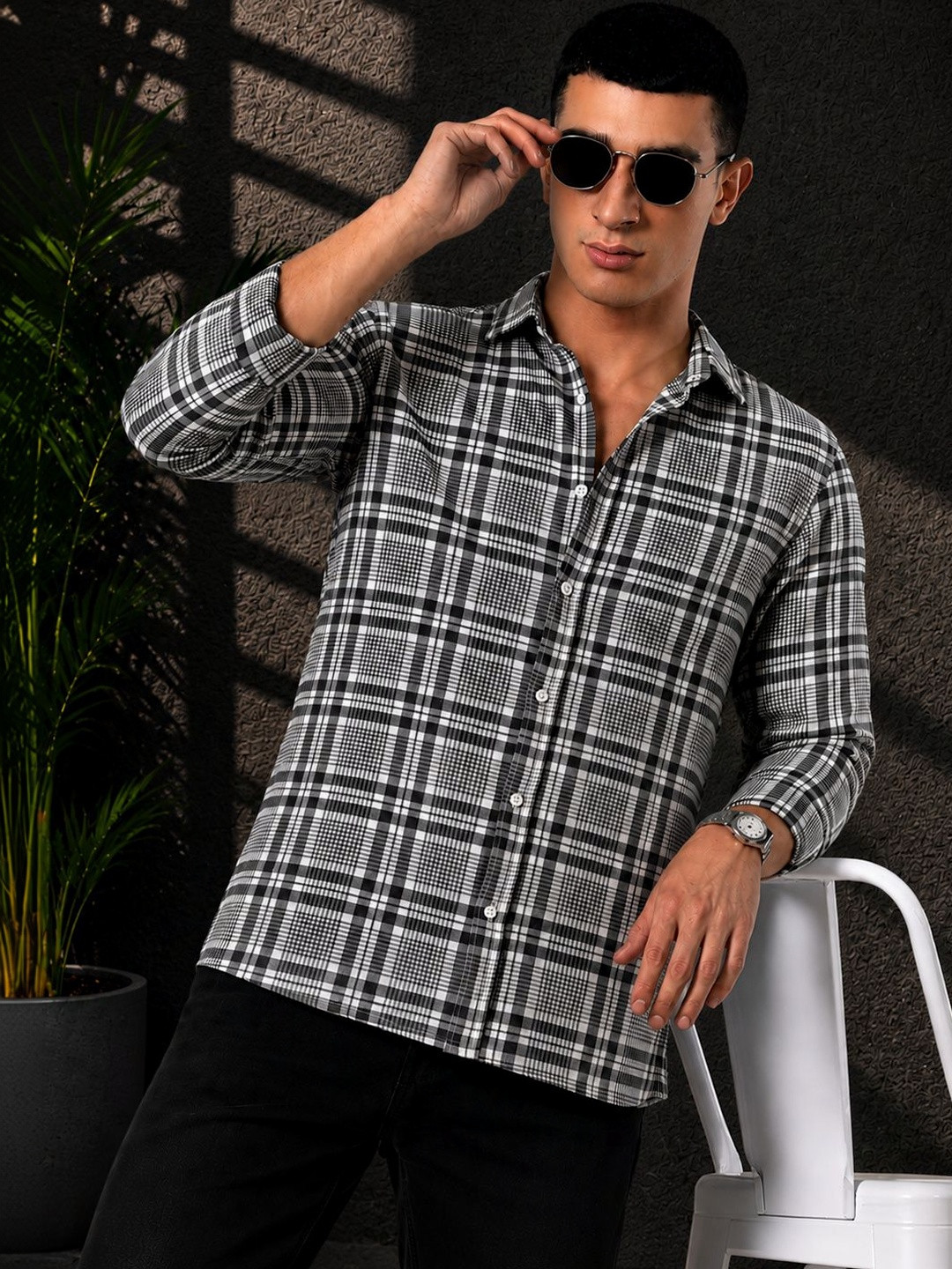 HKV FASHION Men Comfort Tartan Checks Checked Casual Shirt