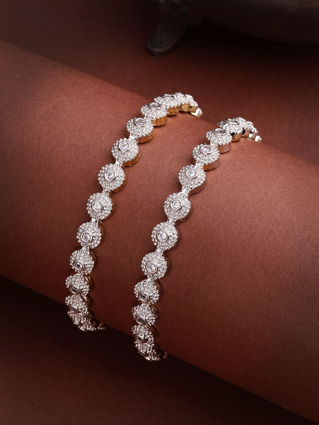 ZENEME Set Of 2 24 CT Gold-Plated Bangles