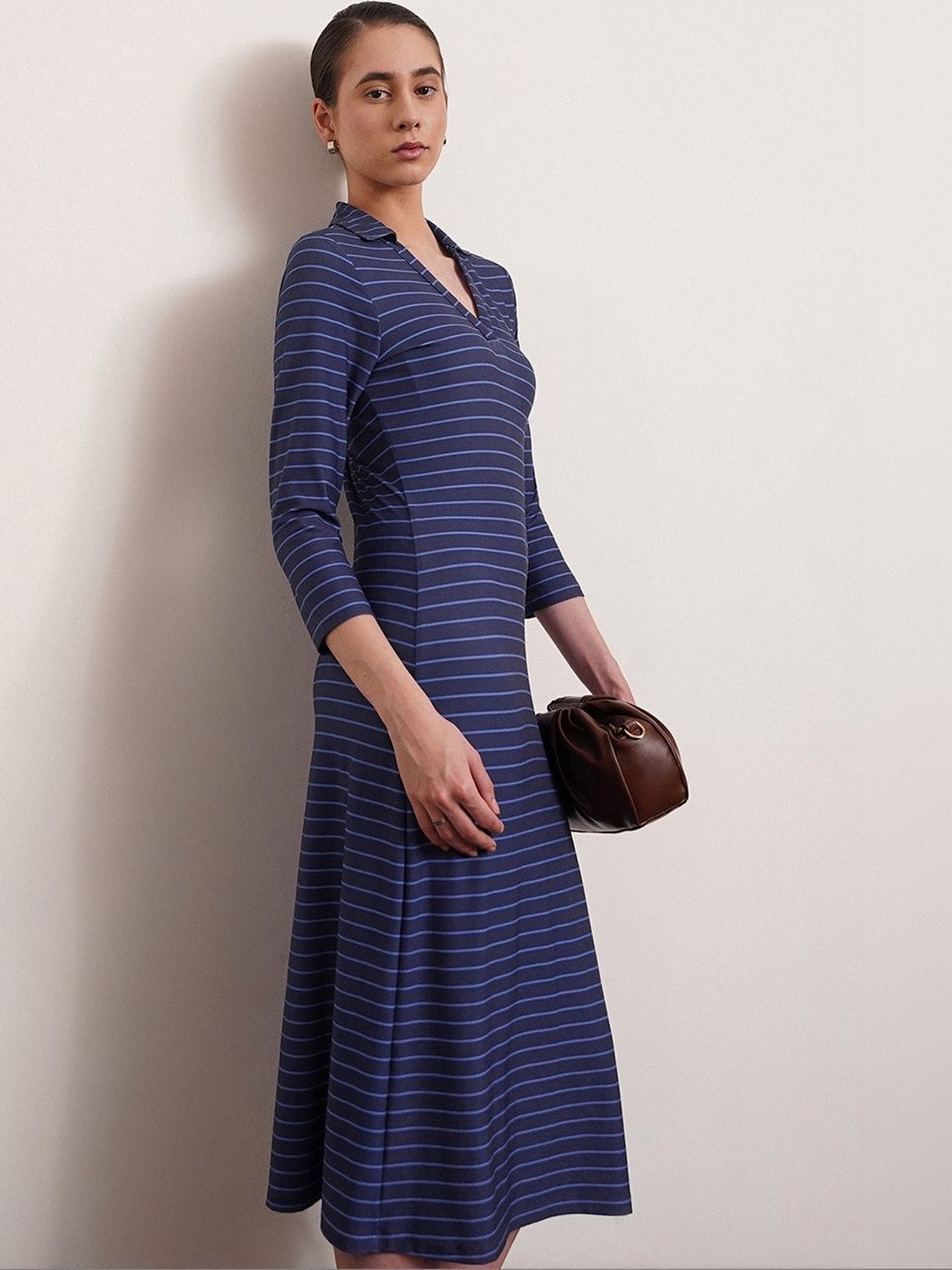 FABLE STREET Striped Sheath Midi Women Dress