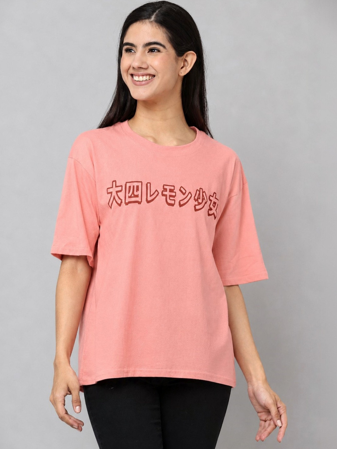 DDASPRATION Women Printed Drop-Shoulder Sleeves T-shirt