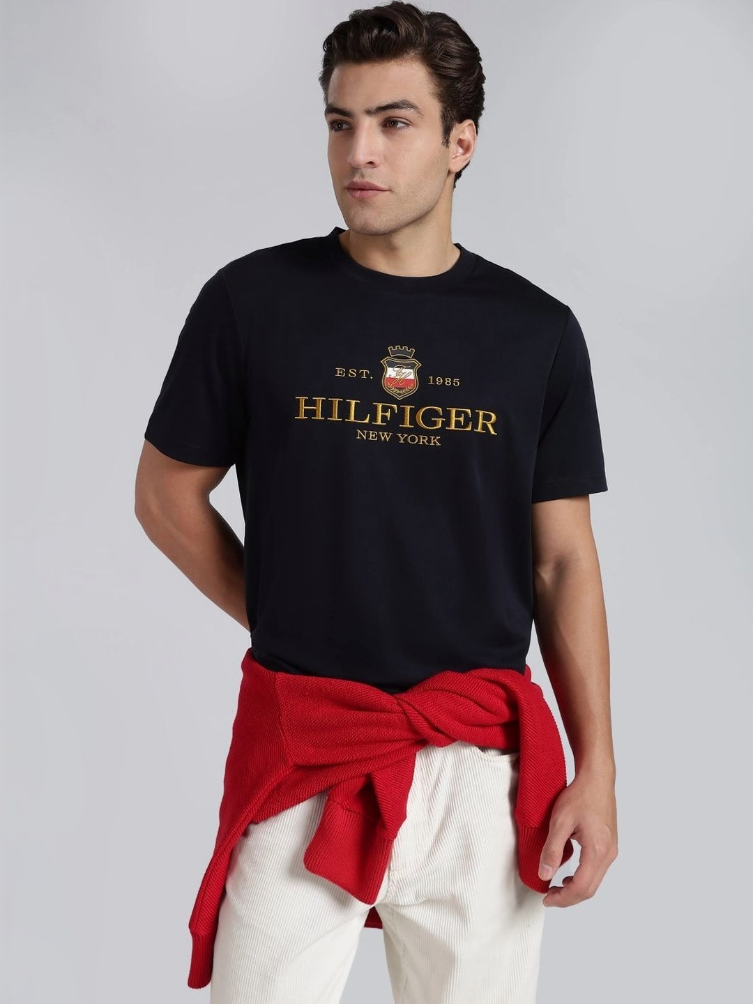 Tommy Hilfiger Men Brand Logo Printed T-shirt - Image 1