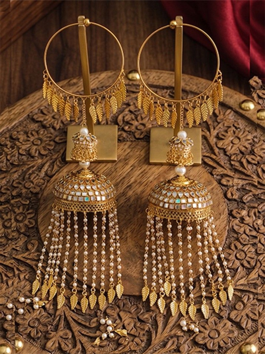 ADVIKA CREATIONS Set Of 2 Stone Studded & Pearls Beaded Kaleeras