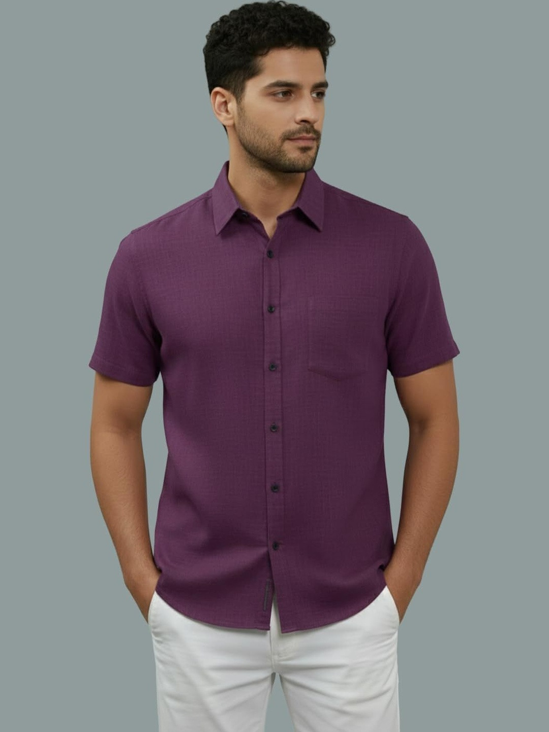 LENIA Men Smart Slim Fit Casual Shirt