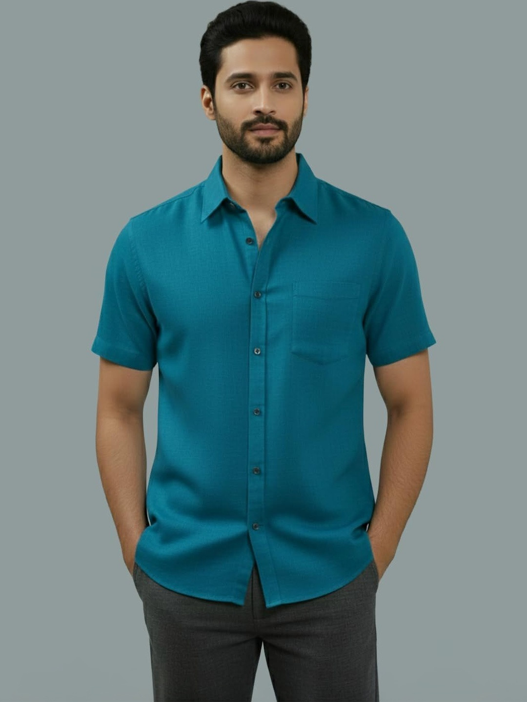 LENIA Men Smart Slim Fit Casual Shirt