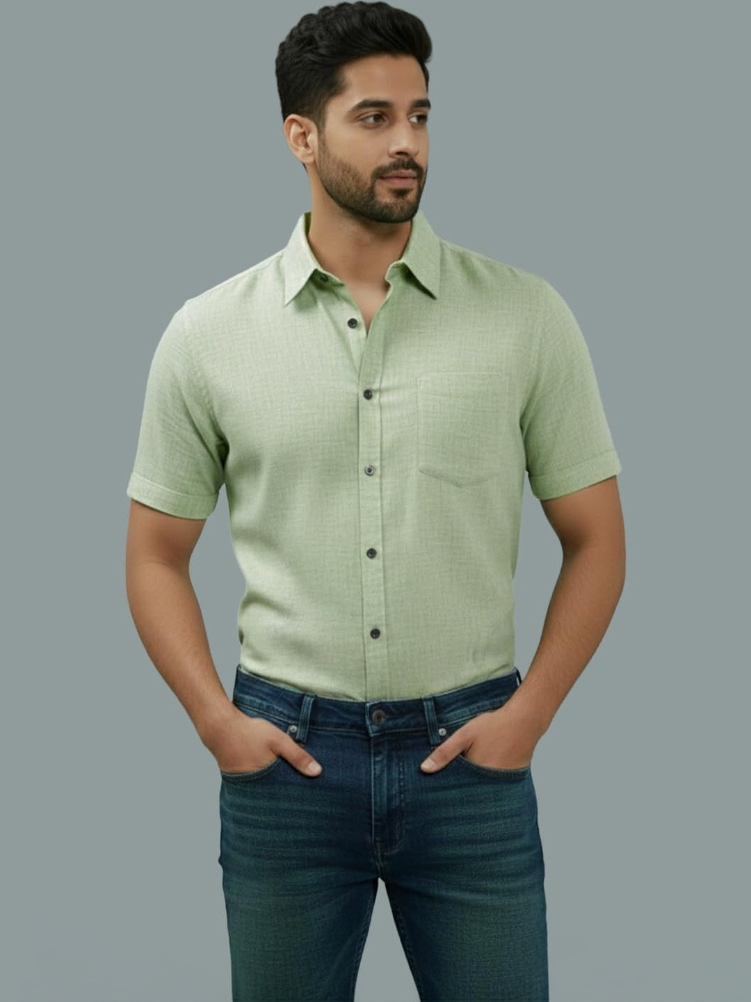 LENIA Men Smart Slim Fit Casual Shirt