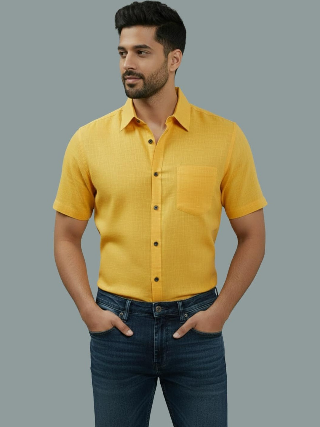 LENIA Men Smart Slim Fit Casual Shirt