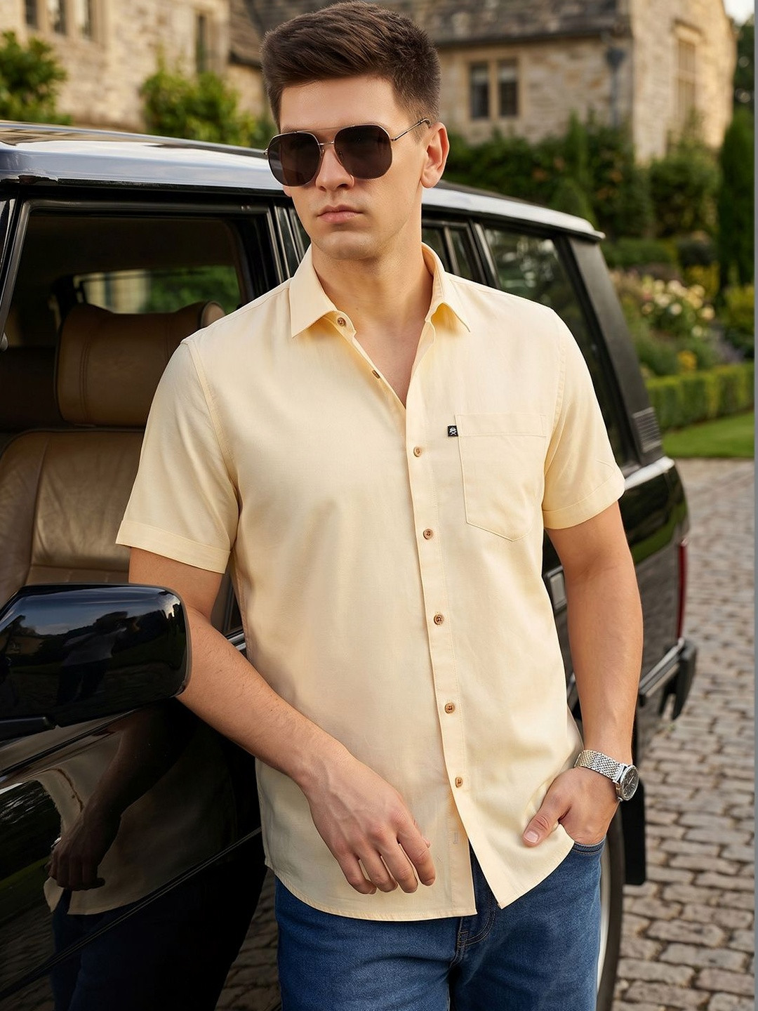 Thomas Scott Men Slim Fit Pure Cotton Casual Shirt