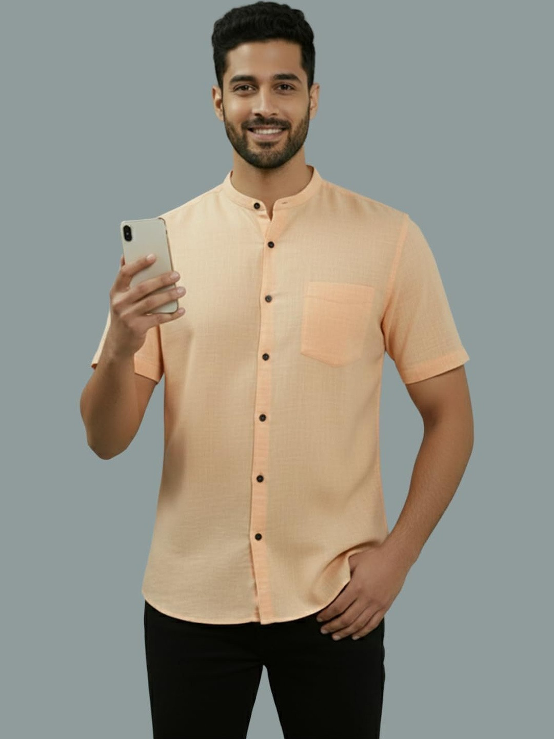 LENIA Men Smart Slim Fit Casual Shirt