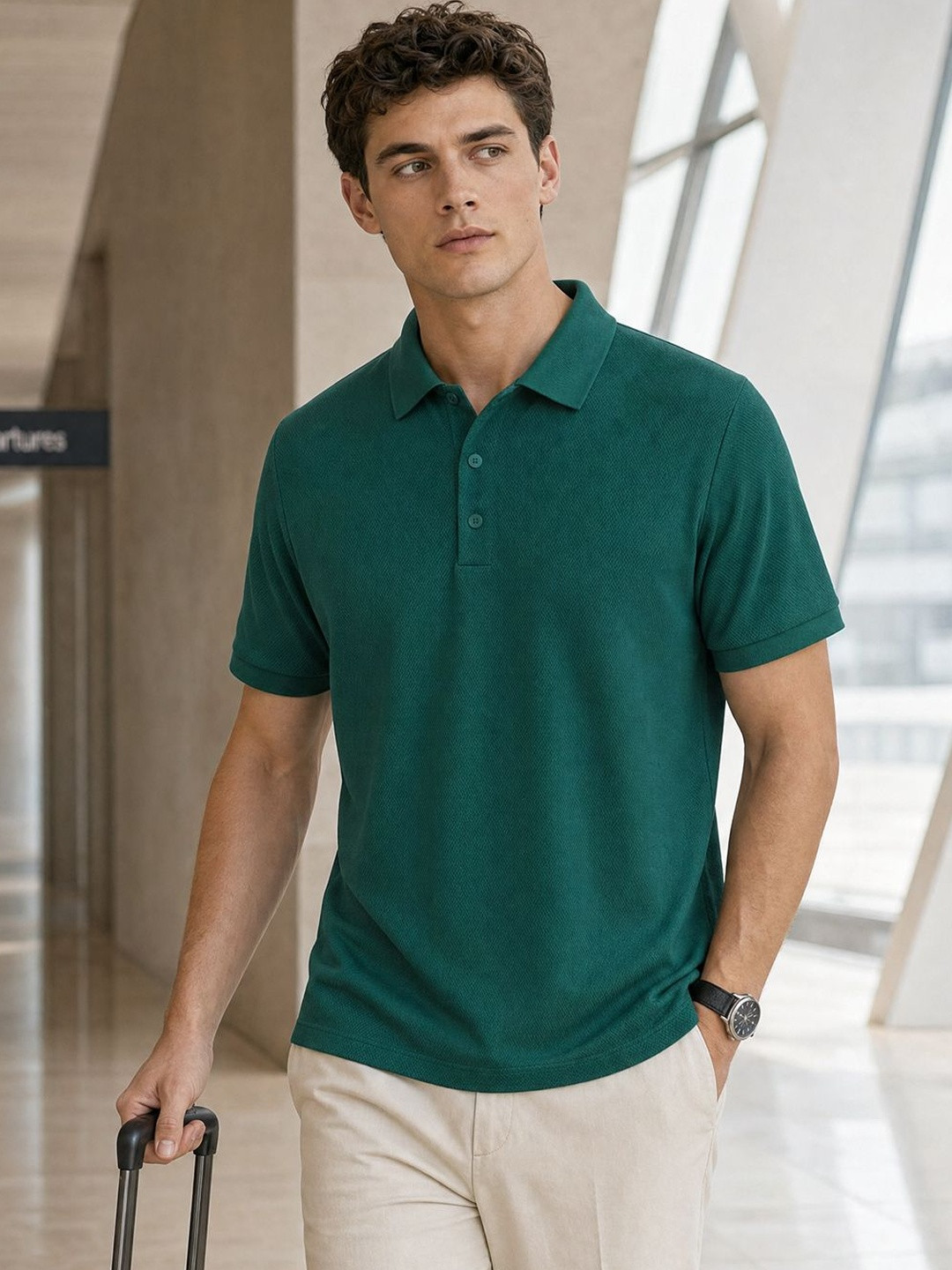 NOBERO Polo Collar Pure Cotton T-shirt