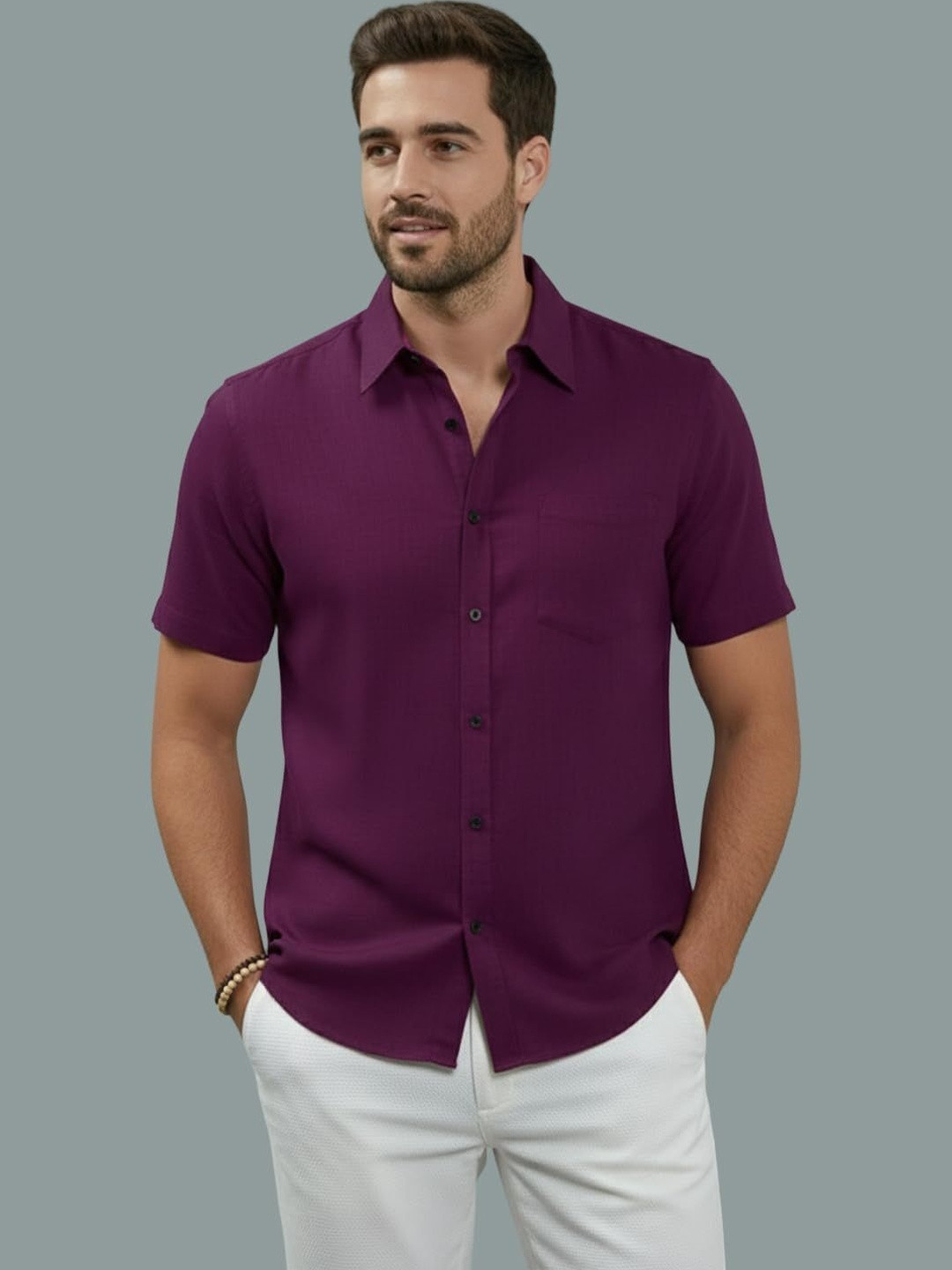 LENIA Men Smart Slim Fit Casual Shirt