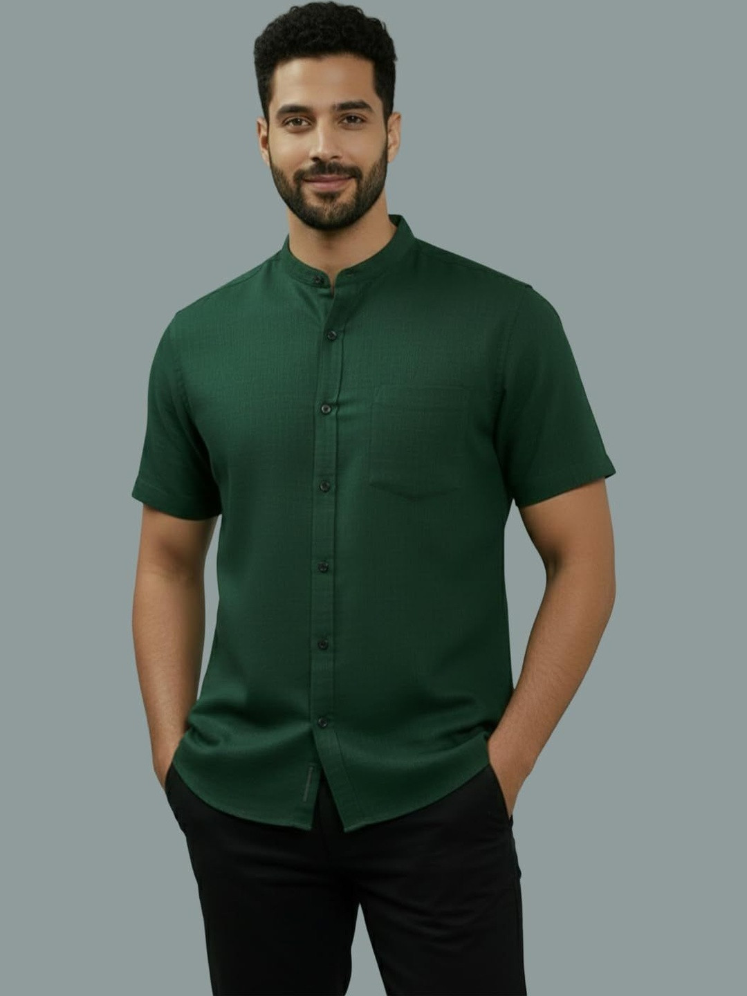 LENIA Men Smart Slim Fit Casual Shirt