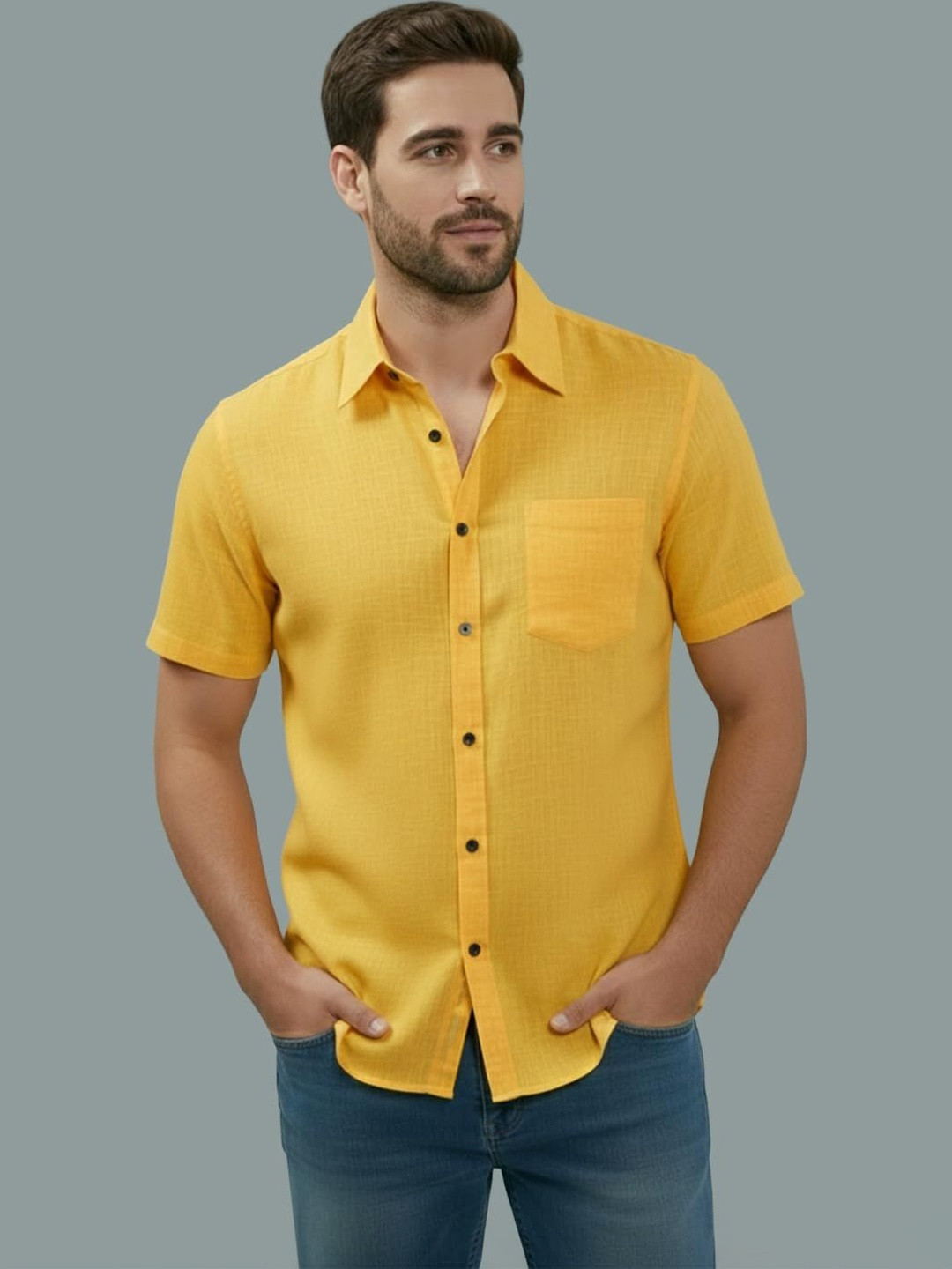 LENIA Men Smart Slim Fit Casual Shirt