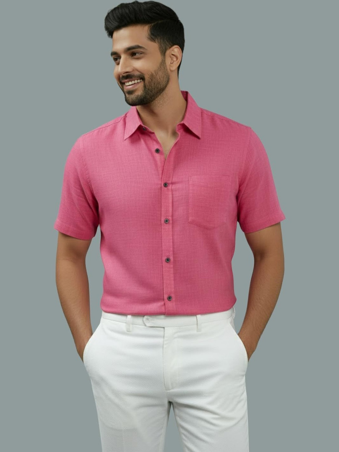 LENIA Men Smart Slim Fit Casual Shirt