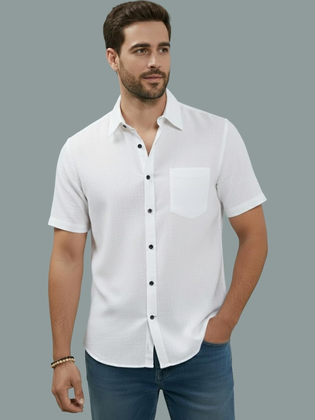 LENIA Men Smart Slim Fit Casual Shirt