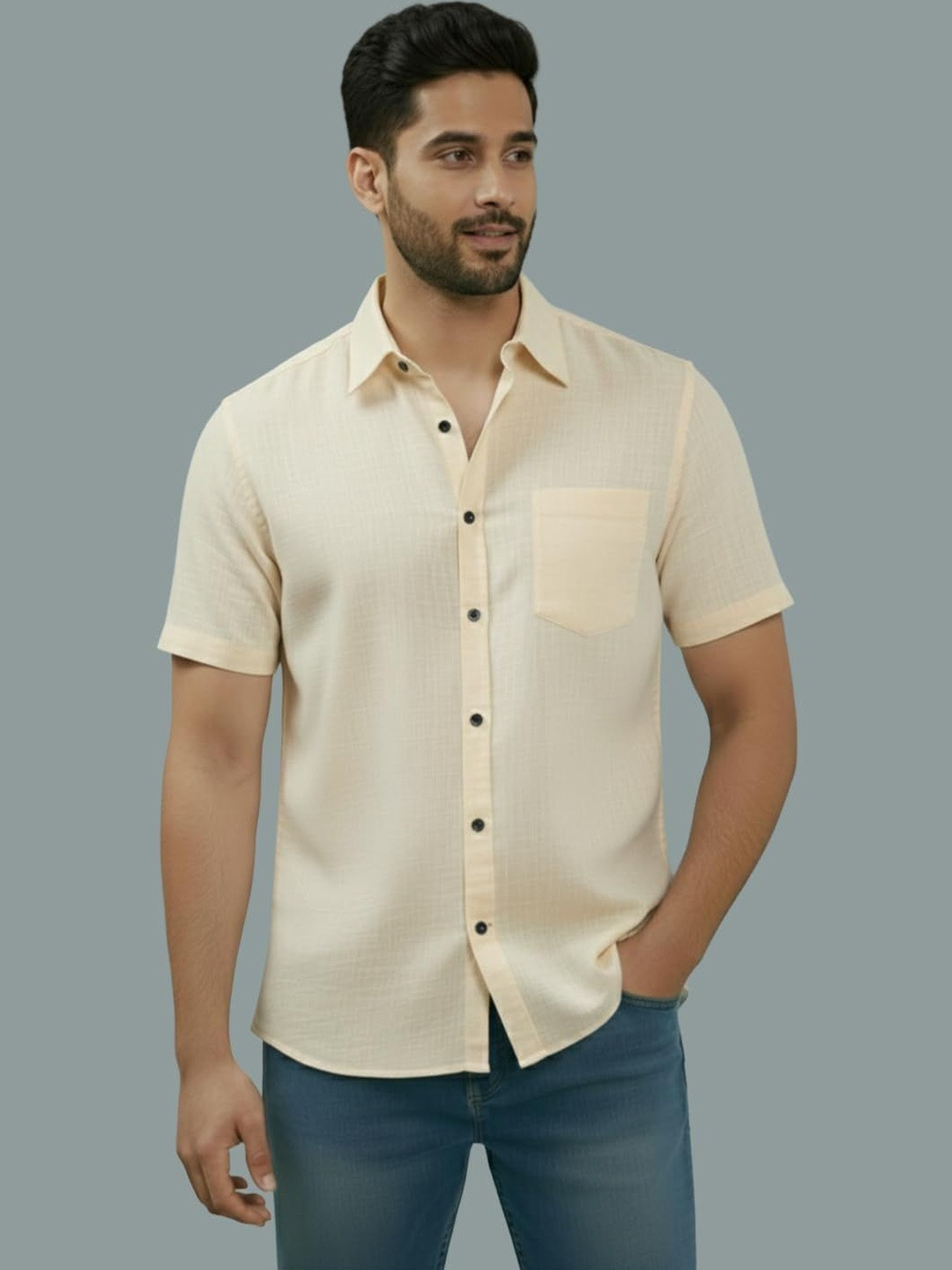 LENIA Men Smart Slim Fit Casual Shirt