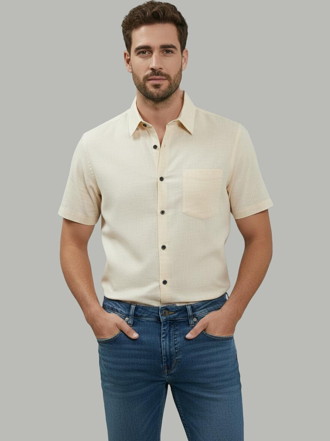 LENIA Men Smart Slim Fit Casual Shirt