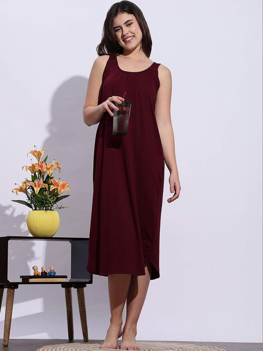 9shines Label Women Cotton Camisole Slip Nighty