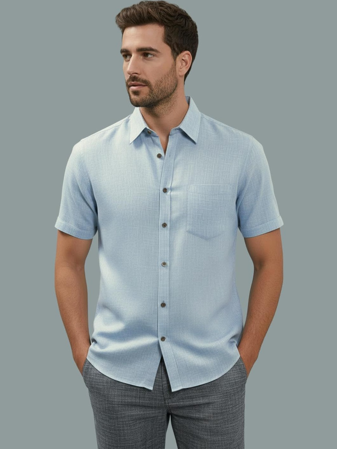 LENIA Men Smart Slim Fit Casual Shirt