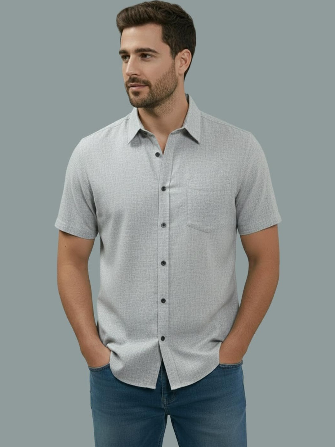 LENIA Men Smart Slim Fit Casual Shirt