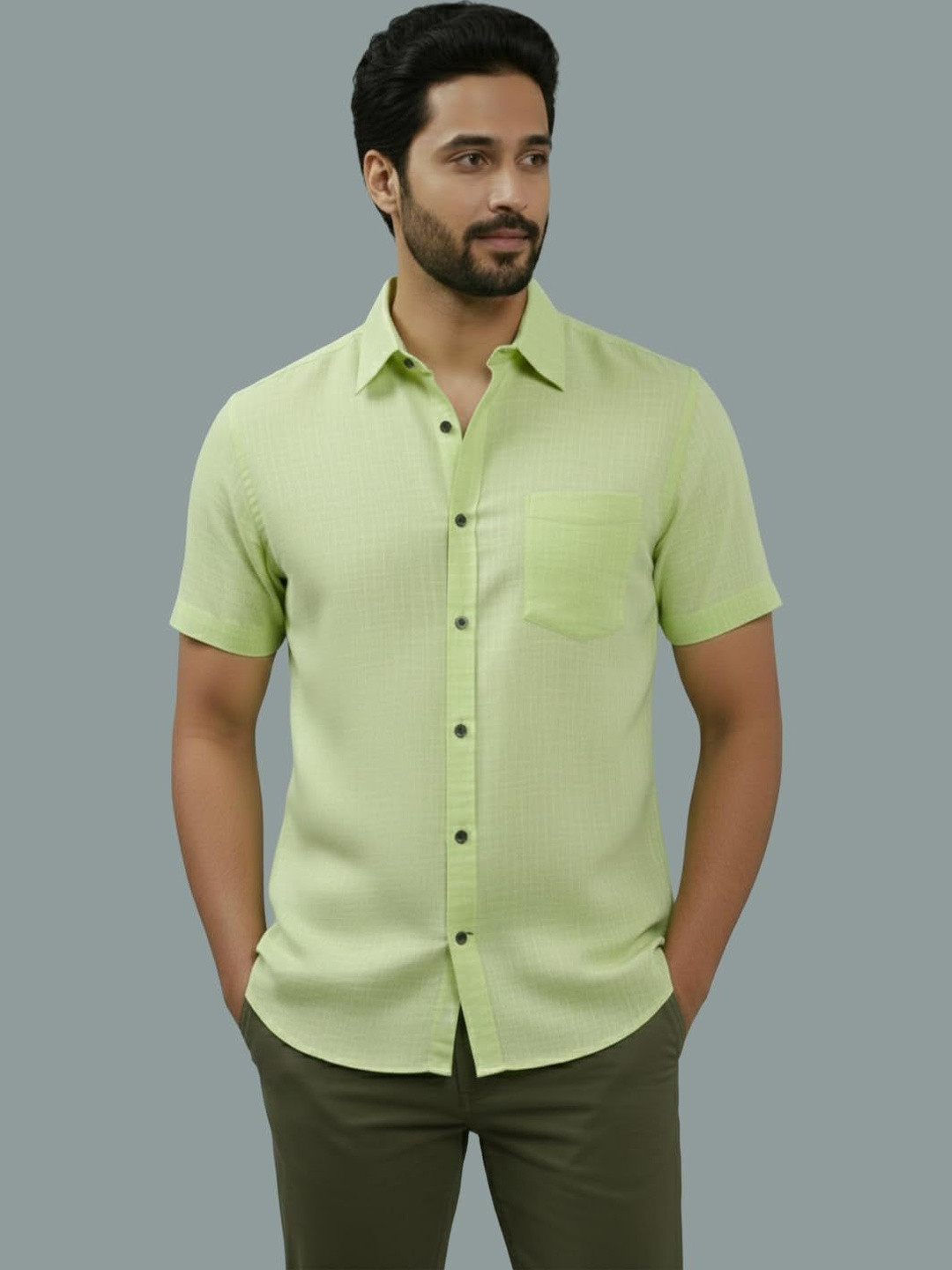 LENIA Men Smart Slim Fit Casual Shirt