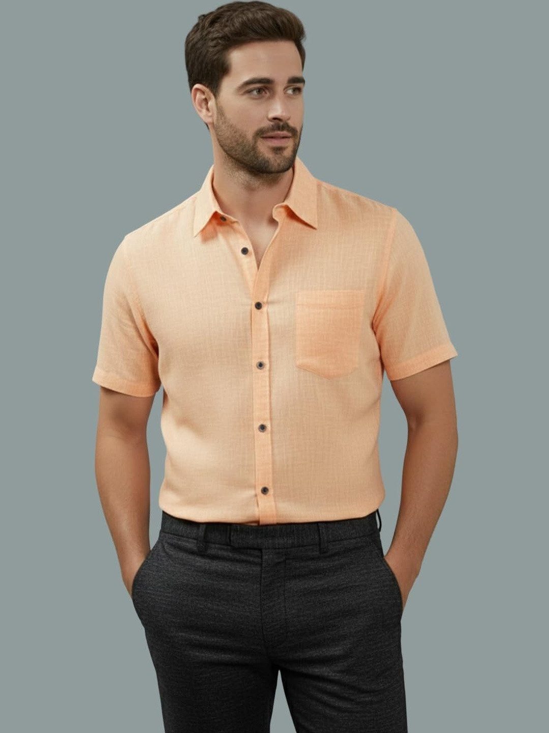 LENIA Men Smart Slim Fit Casual Shirt