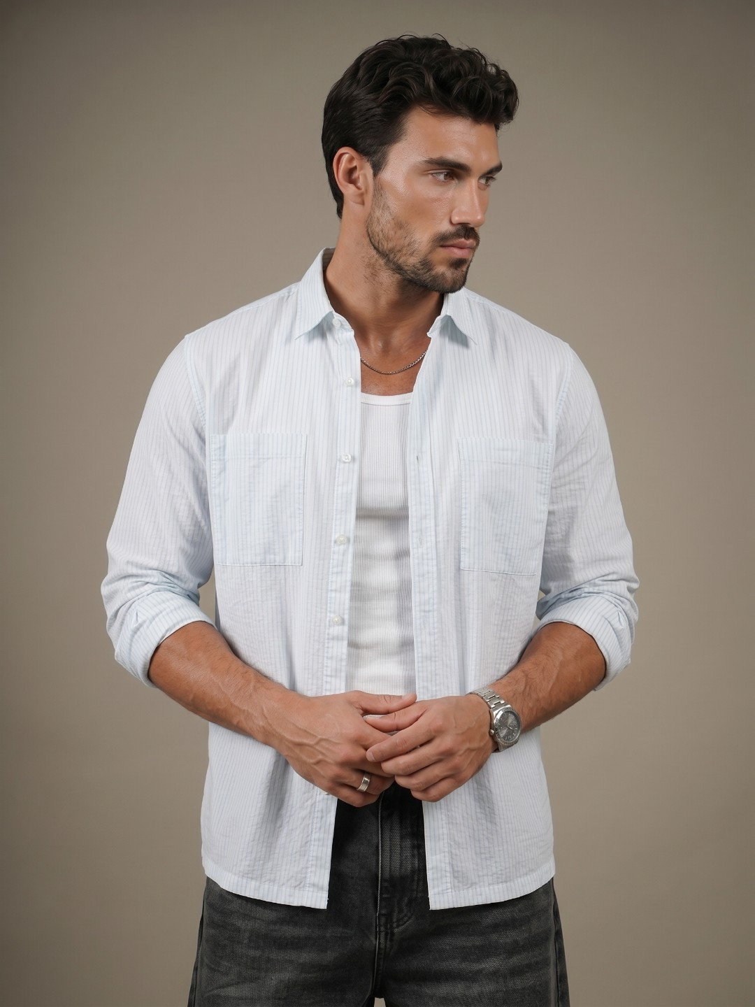 glitchez Striped Casual Shirt