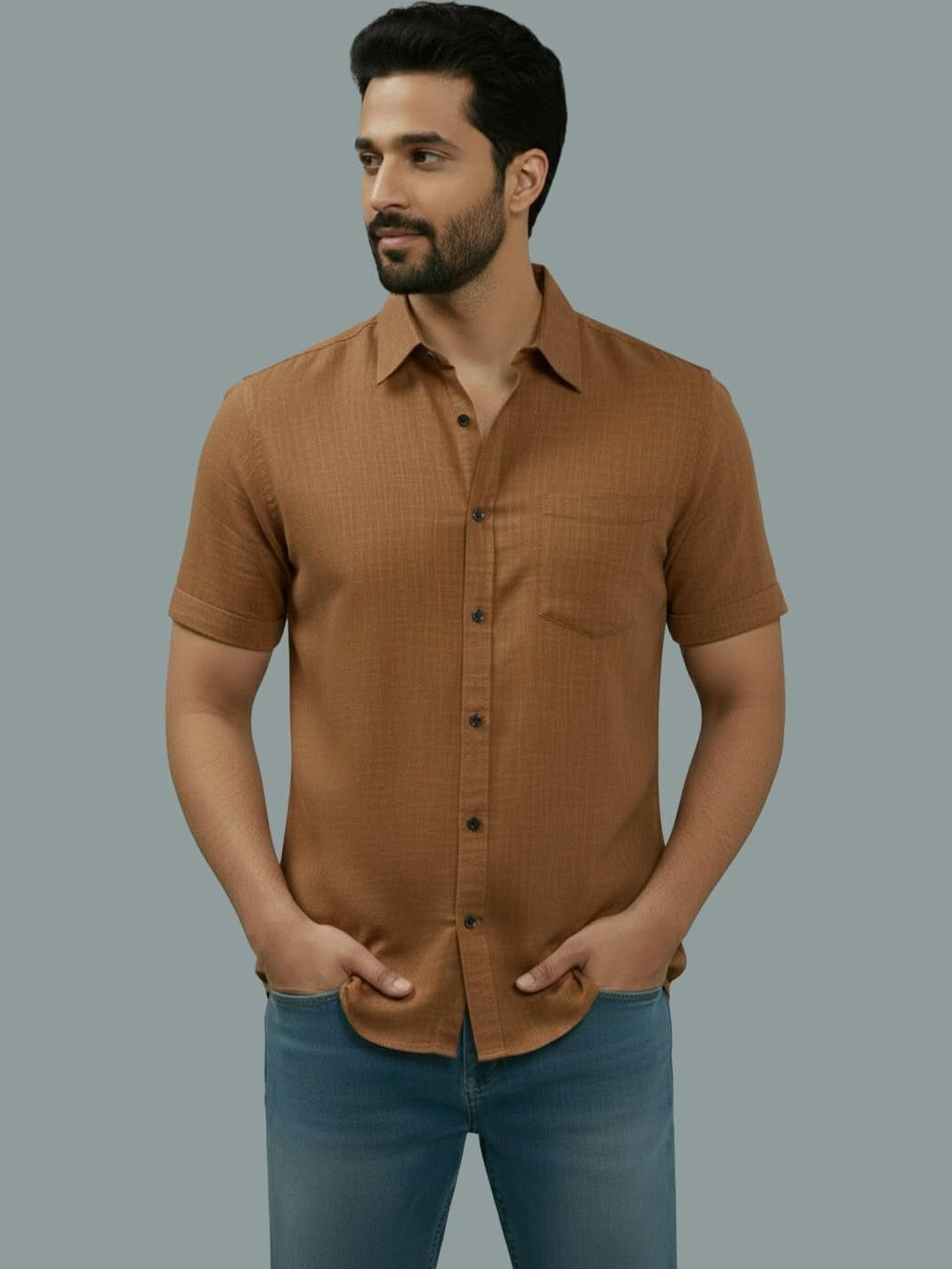 LENIA Men Smart Slim Fit Casual Shirt