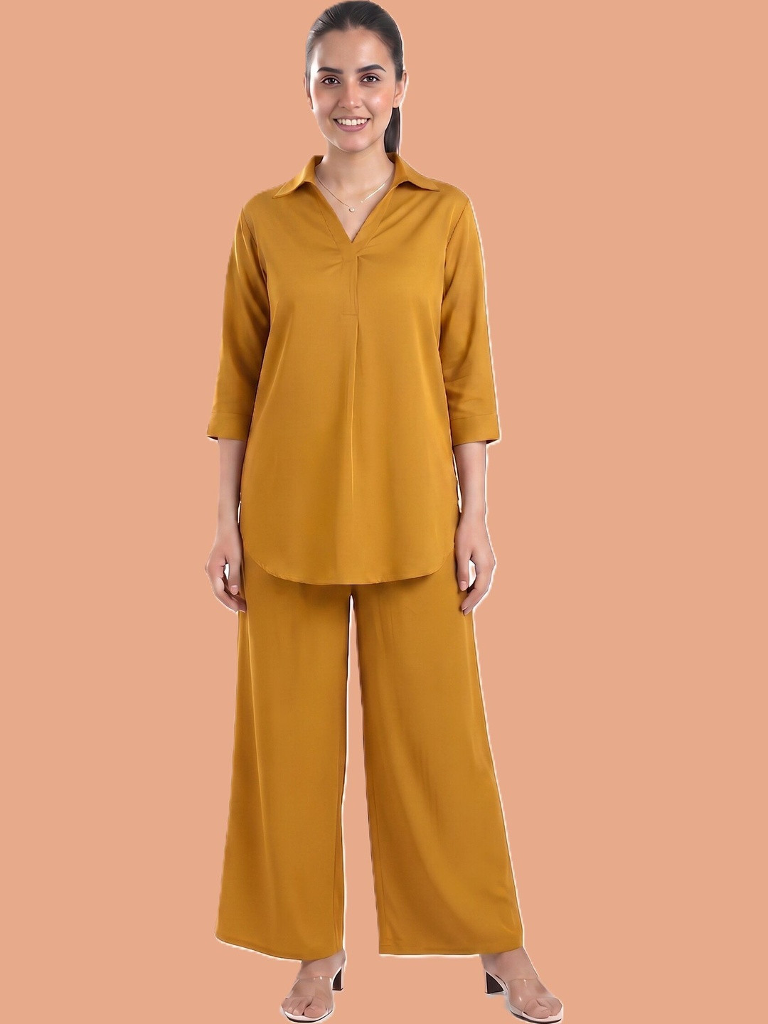 Moirai Chiffon Shirt Dress