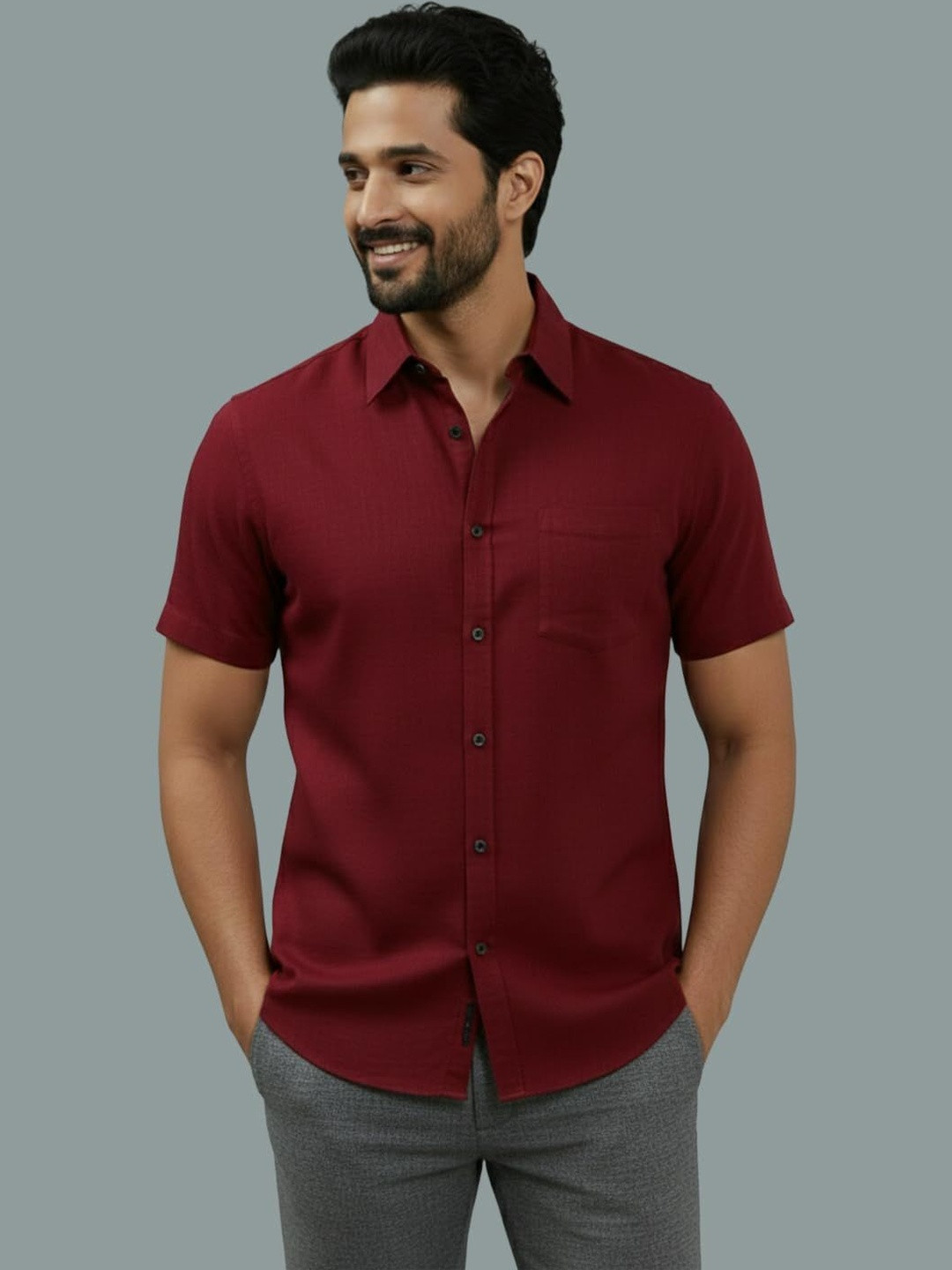 LENIA Men Smart Slim Fit Casual Shirt