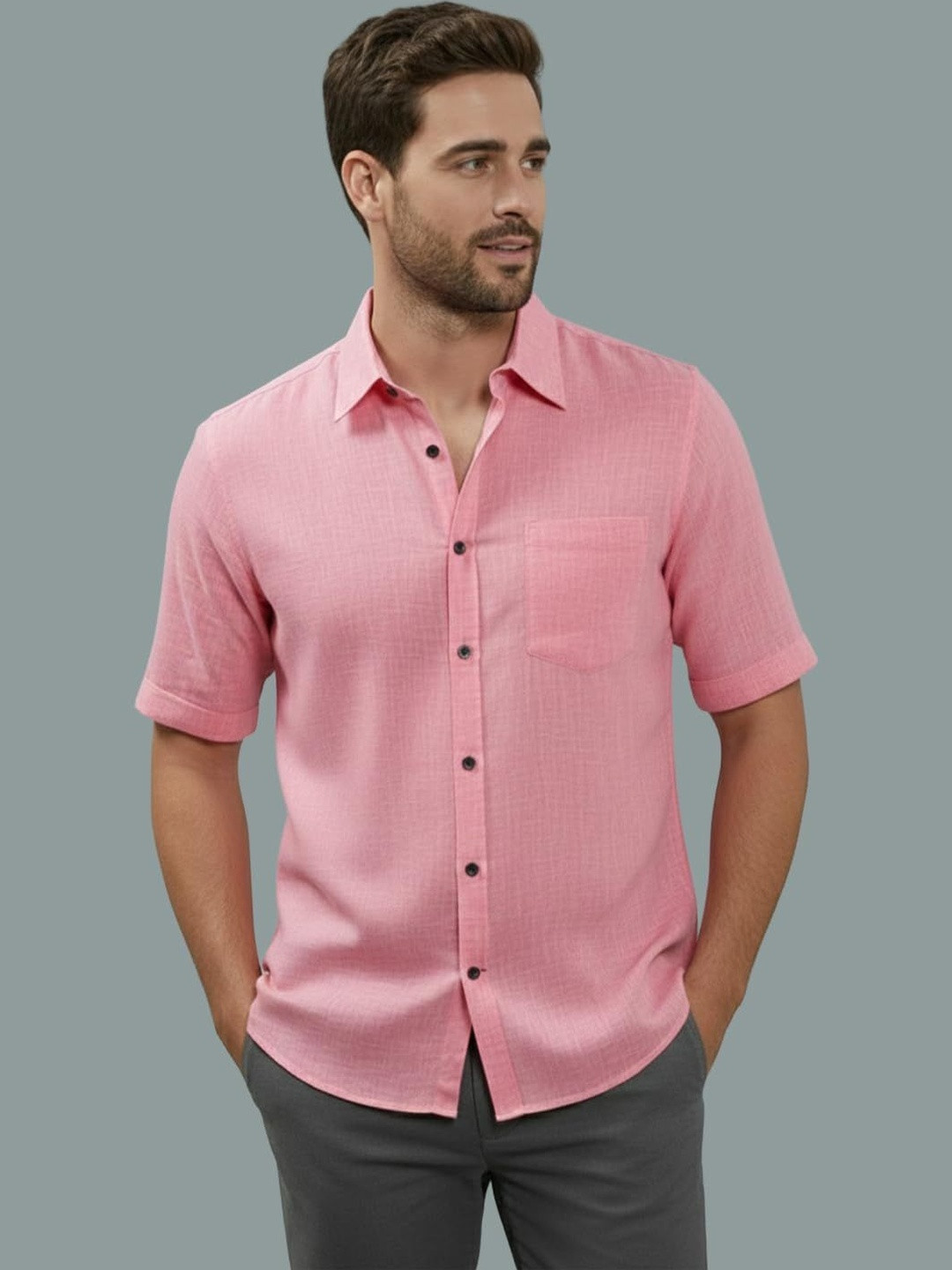 LENIA Men Smart Slim Fit Casual Shirt