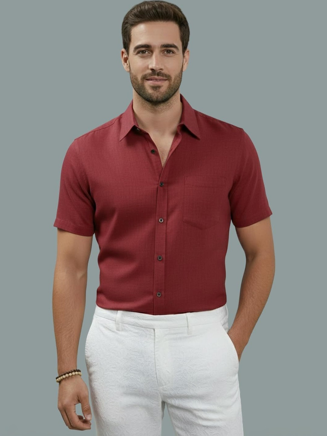 LENIA Men Smart Slim Fit Casual Shirt