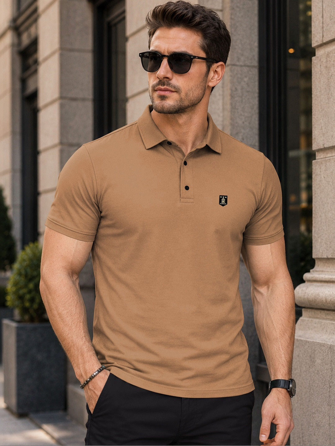 VeBNoR Polo Collar Short Sleeves T-shirt