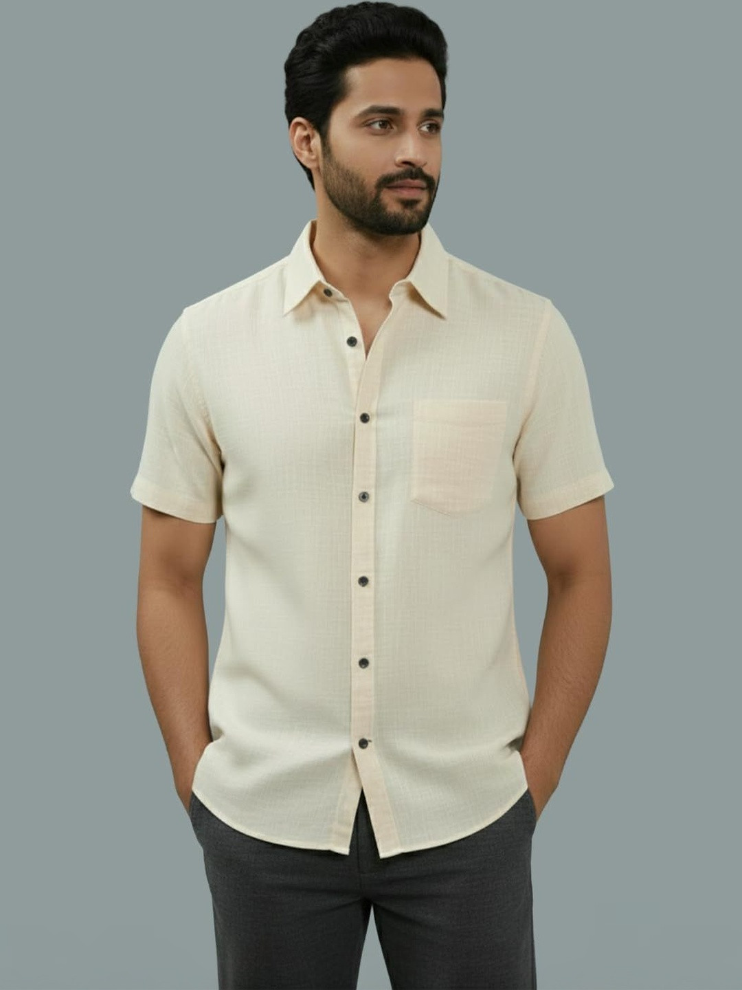LENIA Men Smart Slim Fit Casual Shirt