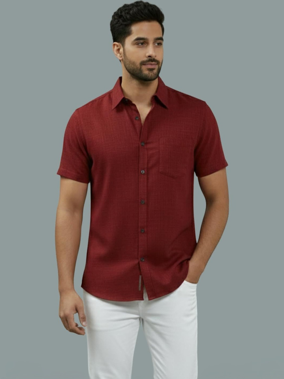 LENIA Men Smart Slim Fit Casual Shirt