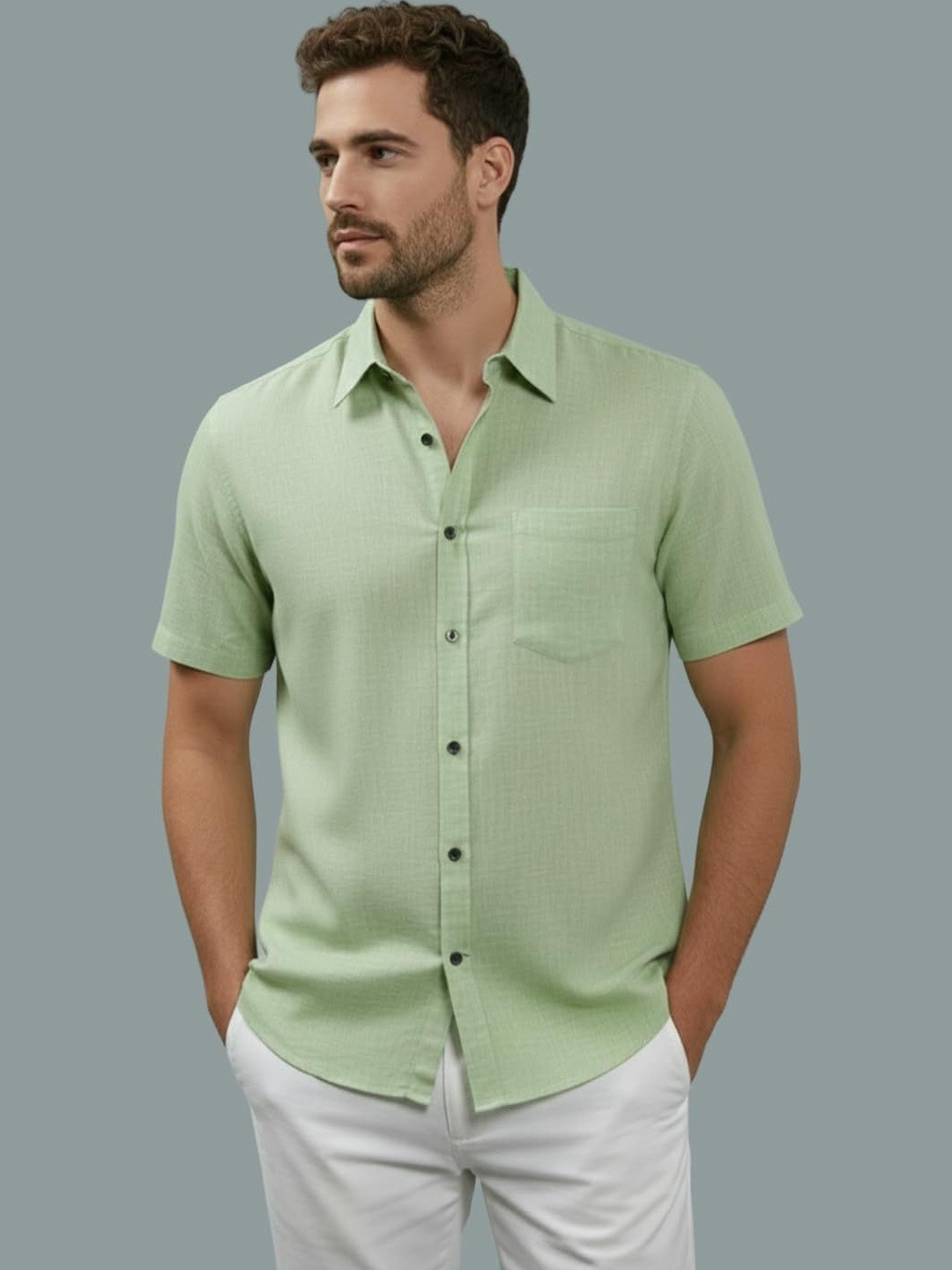 LENIA Men Smart Slim Fit Casual Shirt