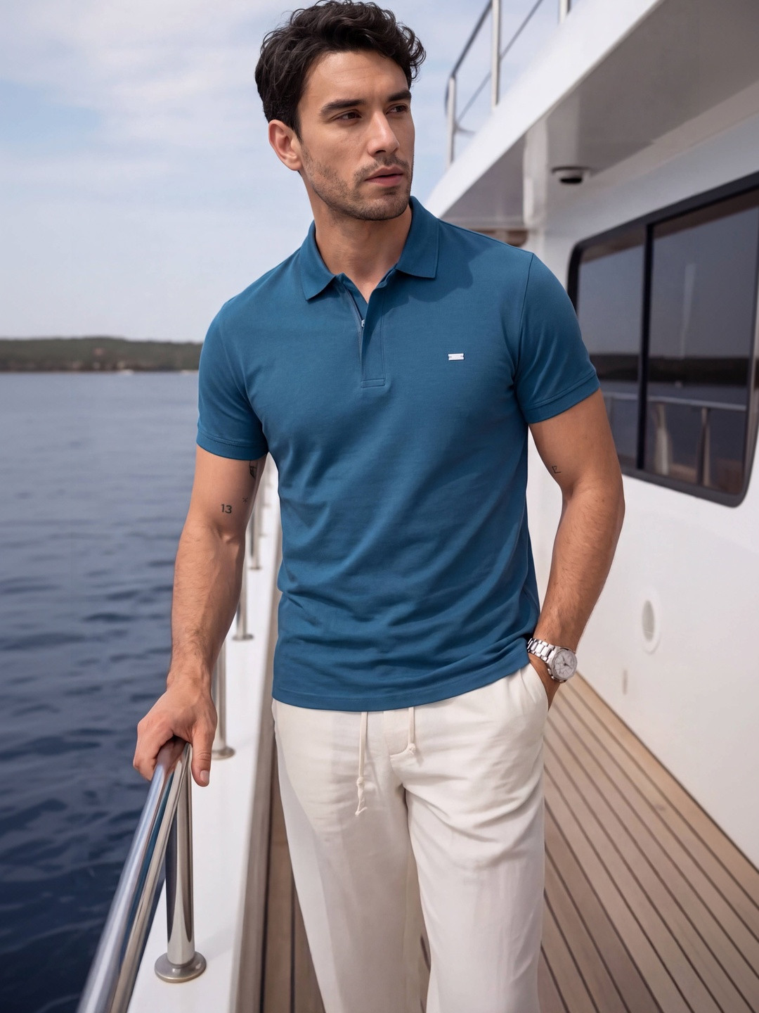 Verosmart Men Polo Collar T-shirt