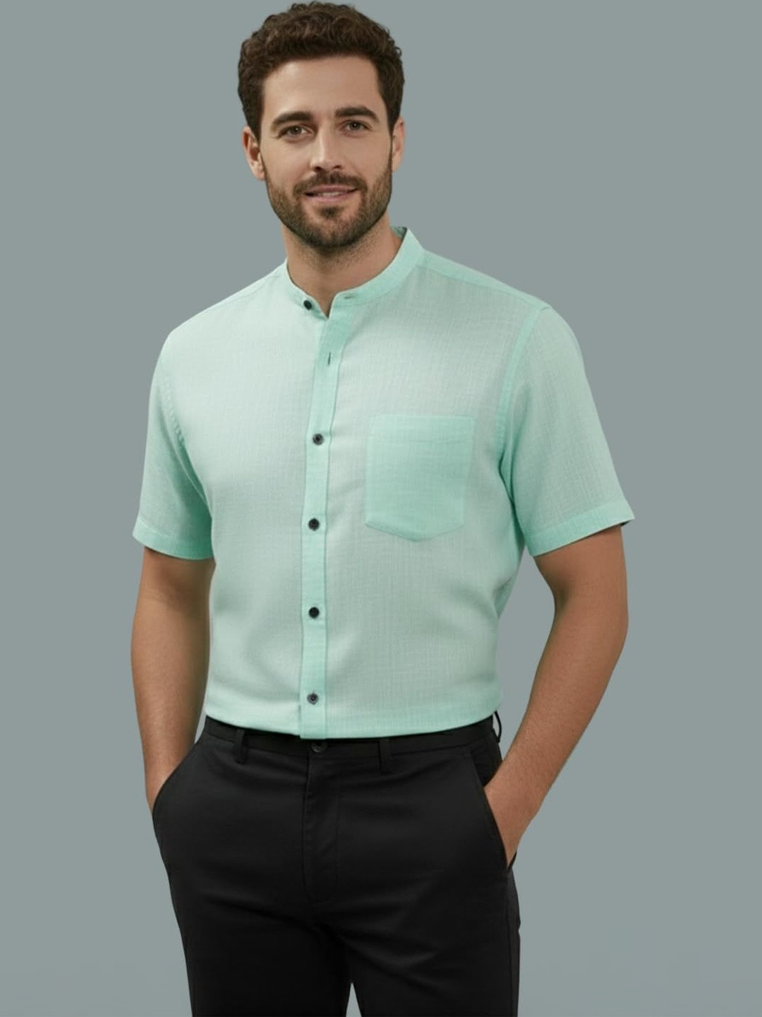 LENIA Men Smart Slim Fit Casual Shirt