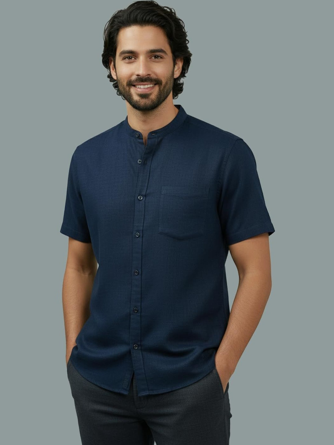 LENIA Men Smart Slim Fit Casual Shirt