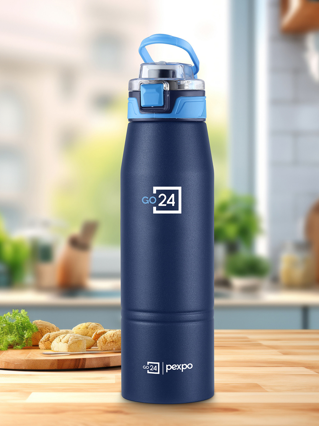 Atlas Denim Blue 3 Layer Insulated Stainless Steel Water Bottle 940ml