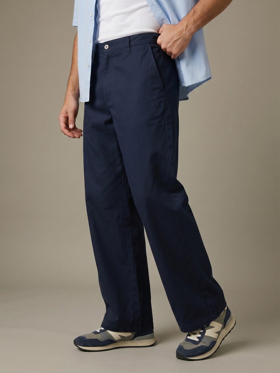 glitchez Men Baggy Fit Pure Cotton Trousers