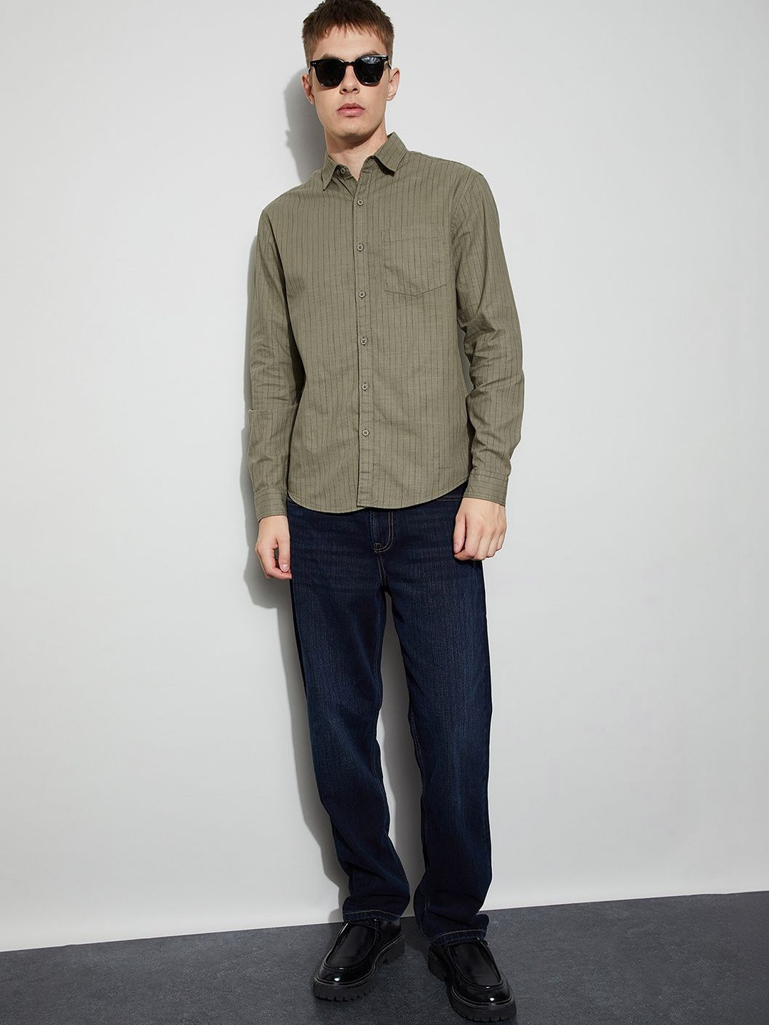 Fame Forever by Lifestyle Men Striped Casual Shirt