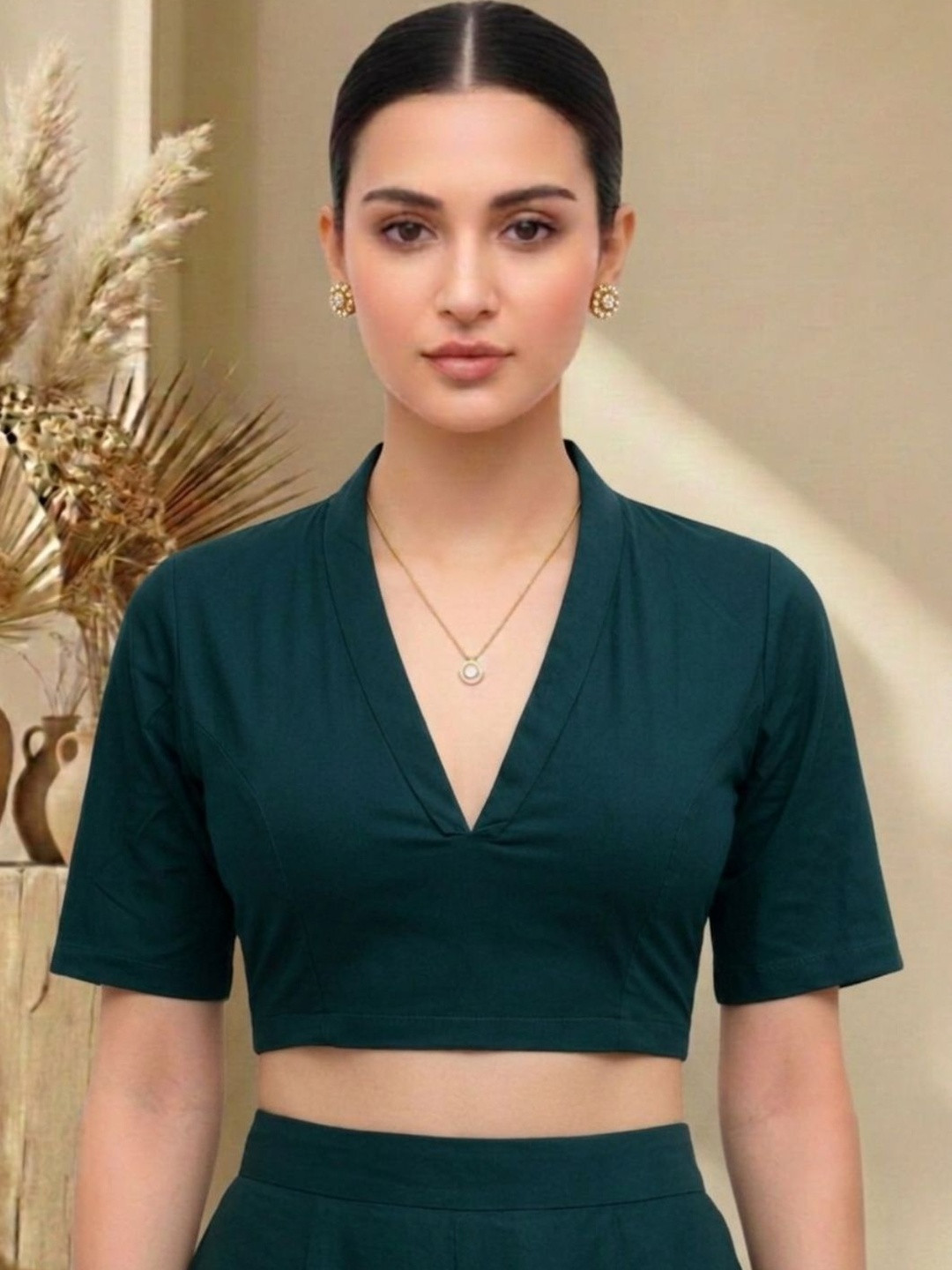 Thevasa Solid Saree Blouse