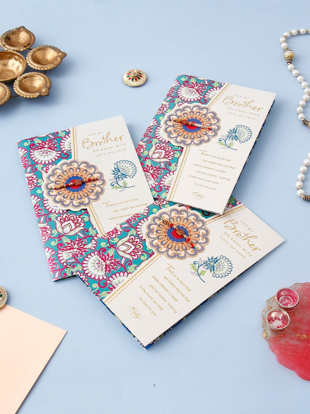 Archies Pack of 3 For My Brother Rakhi with Greeting Card