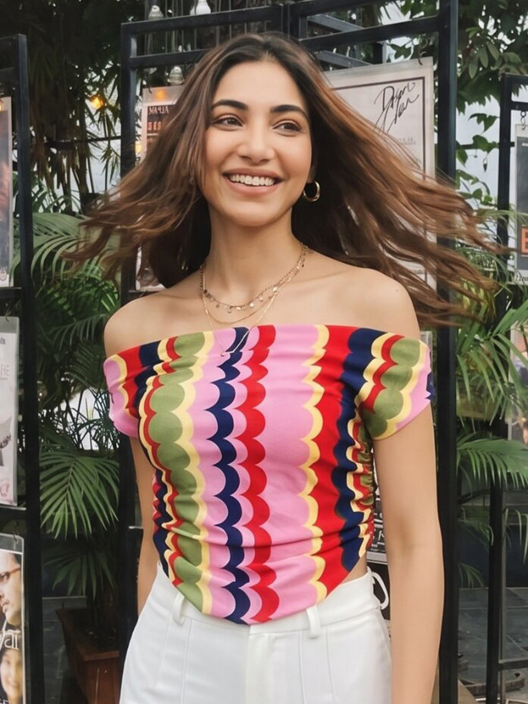 Uptownie Stretchable Draped Crop Top