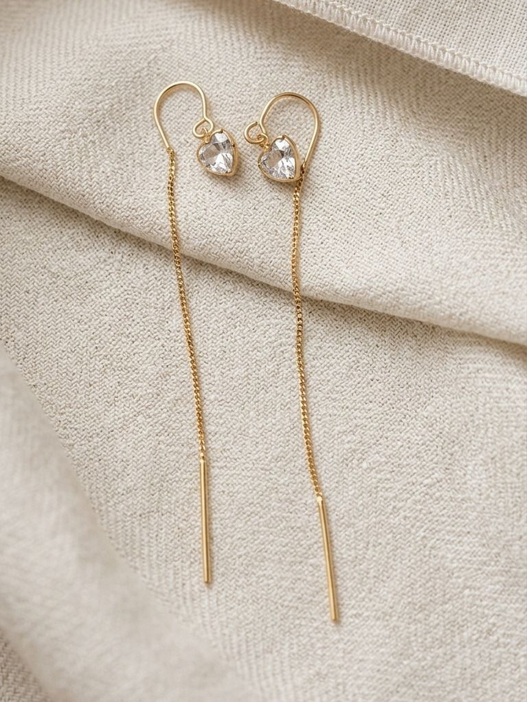 Diyaana Creation Heart Shaped Drop Earrings